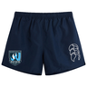 The Minneapolis Mayhem Rugby Tactic Short by Canterbury is a lightweight men’s rugby short in navy blue, featuring the EMB Canterbury logo on the right leg and a Minneapolis Mayhem Rugby badge on the left.