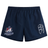 SUNY Maritime Men’s Rugby Tactic Short by Canterbury in navy blue, featuring a “Maritime Rugby” anchor logo on the left leg and a white outline logo on the right.