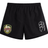 Introducing the RVA T.R.C. Tactic Short by EMB Canterbury—black athletic shorts featuring the RVA Rugby logo on the left leg and a white Canterbury logo on the right. These lightweight shorts are designed for comfort and performance, making them perfect men’s rugby shorts for both training and match days.
