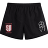 Black Legion Academy Tactic Short by Canterbury with an elastic waistband, featuring a red and white “Legion Academy SD” crest on the left leg and a white logo on the right.