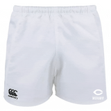 The University of Chicago Player's Drill Shorts by EMB Canterbury boast a sleek design with a black logo and white "Rugby" logo. Made from recycled fabric, they represent sustainable sportswear, fusing performance with eco-friendliness.