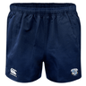 Milwaukee Barbarians Rugby Advantage Rugby Shorts by EMB Canterbury feature an elastic waistband, Canterbury logo on the left leg, Barbarians crest on the right leg, and moisture-wicking fabric for comfort on and off the field.