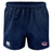 Nebraska Rugby Referee Society Advantage Rugby Shorts by EMB Canterbury, navy blue with moisture-wicking design, iconic logo on the left leg, Nebraska-themed emblem on the right, shown on a white background.