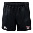 The Southern Pines Youth Rugby Advantage Shorts by EMB Canterbury feature an elastic non-slip waistband, a small left-side logo, and a right-side badge. Made from moisture-wicking fabric, these shorts ensure ultimate comfort for any workout.