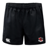 The Southern Pines Youth Rugby Advantage Shorts by EMB Canterbury feature an elastic non-slip waistband, a small left-side logo, and a right-side badge. Made from moisture-wicking fabric, these shorts ensure ultimate comfort for any workout.