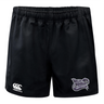 Valley Panthers Girls Rugby Advantage Rugby Shorts by Canterbury feature an elastic waistband and are crafted from moisture-wicking fabric for optimal comfort on and off the field. Finished in black, these EMB Canterbury athletic shorts display both the white Canterbury logo and Valley Panthers Girls Rugby logo.
