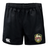 Crafted by EMB Canterbury, the RVA T.R.C. Advantage Rugby Shorts feature a classic black design with an elastic waistband, showcasing the Canterbury logo on the left leg and the RVA Richmond crest on the right leg. Designed for peak performance, these shorts offer reliable moisture-wicking to keep you comfortable during intense play.
