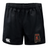 Black Aging Alabama Rugby Players Advantage Rugby Shorts by EMB Canterbury featuring a white brand logo on the left leg and an Alabama state silhouette with a hockey player graphic on the right leg.