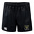 Introducing the Hornets Rugby Club 1977 Advantage Rugby Shorts by Canterbury from EMB Canterbury—black athletic shorts featuring a Canterbury logo on the lower left and a Hornets Rugby Club emblem on the lower right. Designed for top performance both on and off the field, these moisture-wicking rugby shorts ensure lasting comfort even during intense matches.