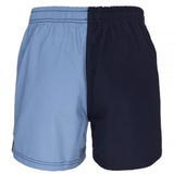 Two pairs of Canterbury Classics Harlequin Cotton Shorts in blue and black.