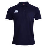 A Canterbury Waimak Rugby Polo shirt with a white logo.