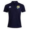 Navy blue Noble Street College Prep Waimak Rugby Polo featuring an EMB Canterbury logo of a stylized tiger's head on the right chest area.