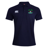 Twin Island Rugby Waimak Polo shirt by EMB Canterbury with a small Canterbury logo on the right chest and a tropical island graphic on the left chest.