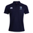 The Christian Brothers Academy Rugby Waimak Polo by EMB Canterbury is a navy blue rugby polo shirt made from a cotton-polyester blend, displaying the Canterbury logo on the left and "CBA RUGBY" on the right, with a button-up collar.