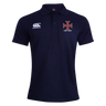 The SF CDME Rugby Waimak Polo by EMB Canterbury is a navy blue men’s rugby shirt featuring a classic white EMB Canterbury logo on the right chest and a distinctive red and white cross emblem with "CDUL RUGBY" text on the left chest. Combining comfort with authentic athletic style, this polo is an essential piece for every rugby fan.