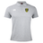 The Gotham Knights Waimak Polo by EMB Canterbury is a gray short-sleeve rugby polo shirt with a collar, featuring a Canterbury logo on the right chest and an embroidered yellow and black crest with a lion and "DRFC" on the left chest. Crafted from a comfortable cotton/polyester blend, it's perfect for both casual and sporty occasions.
