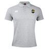The Chicago Riot Waimak Polo by EMB Canterbury is a light grey men’s rugby shirt with a collar, featuring the Canterbury logo on the right chest and the Chicago Riot badge on the left—ideal for any fan.