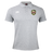 The RVA T.R.C. Waimak Polo by Canterbury, from EMB Canterbury, is a light gray men’s rugby shirt featuring the classic CCC Waimak Rugby Polo style. It has two logos on the chest: a white Canterbury logo on the right and a green and yellow RVA shield on the left, showcasing distinctive team detailing.