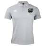 Grey ICRON Waimak Polo by Canterbury in a short-sleeved style with a button placket and a chest logo.