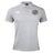 The Winchester Cannons Waimak Polo by EMB Canterbury is a light grey men's short-sleeve rugby shirt with a collar, button placket, and two chest logos, offering classic style on a plain background.