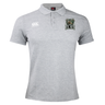 The Lewis County Elks Waimak Polo by Canterbury is a light gray polo with a collar, featuring the EMB Canterbury logo on the right chest and an embroidered Elks logo with an elk head on the left chest.