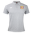 Light grey men's rugby shirt with short sleeves, a collar, and button placket. The Potomac Exiles Rugby Club Waimak Polo by EMB Canterbury features a white Canterbury logo on the right chest and a colorful embroidered Potomac Exiles crest on the left chest, capturing the timeless style of this Canterbury classic.