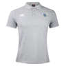 The Milwaukee Barbarians Rugby Waimak Polo by EMB Canterbury is a light gray collared polo featuring the CCC logo on the right chest and the Milwaukee Rugby crest on the left chest.