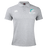 The NC Rugby Academy - Megalodons Waimak Polo by EMB Canterbury is a grey polo with buttons, featuring the Canterbury logo and Megalodons Rugby Academy logo—ideal for any rugby fan’s collection.