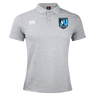Introducing the Minneapolis Mayhem Rugby Waimak Polo by EMB Canterbury—a light grey men’s rugby polo showcasing the classic “Canterbury” logo on the right chest and the distinctive “Minneapolis Mayhem Rugby” crest on the left. This polo blends timeless style and comfort, making it perfect for game days or casual wear.