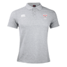 The Superior Rugby Club Waimak Polo by EMB Canterbury features the club badge and Canterbury logo on the chest—a must-have grey men's rugby polo for fans.