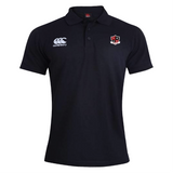 The Southern Pines Youth Rugby Waimak Polo by EMB Canterbury is made from a cotton-polyester blend and features a classic collar, the Canterbury logo on the left chest, and distinct branding on the right.