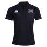 Valley Panthers Girls Rugby Waimak Polo by Canterbury in black, featuring the EMB Canterbury logo on the right chest and a “Youth Darts” emblem on the left chest, buttoned collar, and displayed on a white background. This classic girls’ rugby polo combines comfort and style from EMB Canterbury, making it ideal for any occasion.