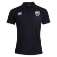 The South Orange County Raptors Waimak Polo by EMB Canterbury is a black short-sleeve rugby polo featuring a classic collar, the EMB Canterbury logo on the right chest, and a shield-shaped bird emblem on the left chest—an ideal men’s rugby polo for both style and sport.