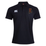 Black Aging Alabama Rugby Players Waimak Polo by Canterbury featuring the EMB Canterbury logo on the right chest and an Alabama state outline logo with a hockey player on the left chest.