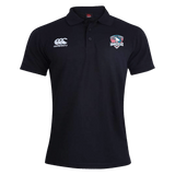 The SWFL Lady Hammerheads Waimak Polo by WRS Canterbury features the brand logo on the right chest and the Lady Hammerheads logo on the left, shown on a plain white background. This women's polo offers classic style and comfort for any occasion.