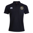 The Winchester Cannons Waimak Polo by EMB Canterbury is a black, short-sleeved rugby shirt featuring a CCC Waimak Rugby Polo logo on the right chest and a crest emblem on the left—perfect as a classic men’s rugby polo.