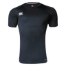 A Canterbury Core Vapodri Superlight Rugby T-Shirt with a white logo on the front.