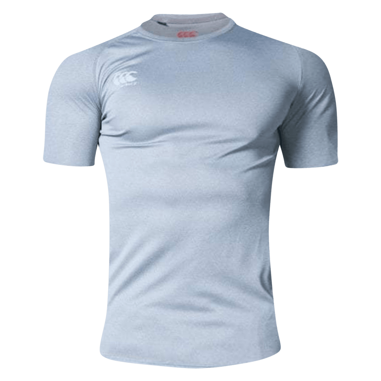 A Canterbury Core Vapodri Superlight Rugby T-Shirt with a white logo on it.