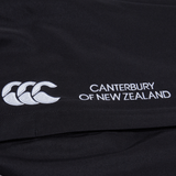 a black Canterbury Open Hem Stadium Pant with a white logo on it.
