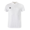 A white Canterbury Waimak Rugby Polo with a black Canterbury logo.