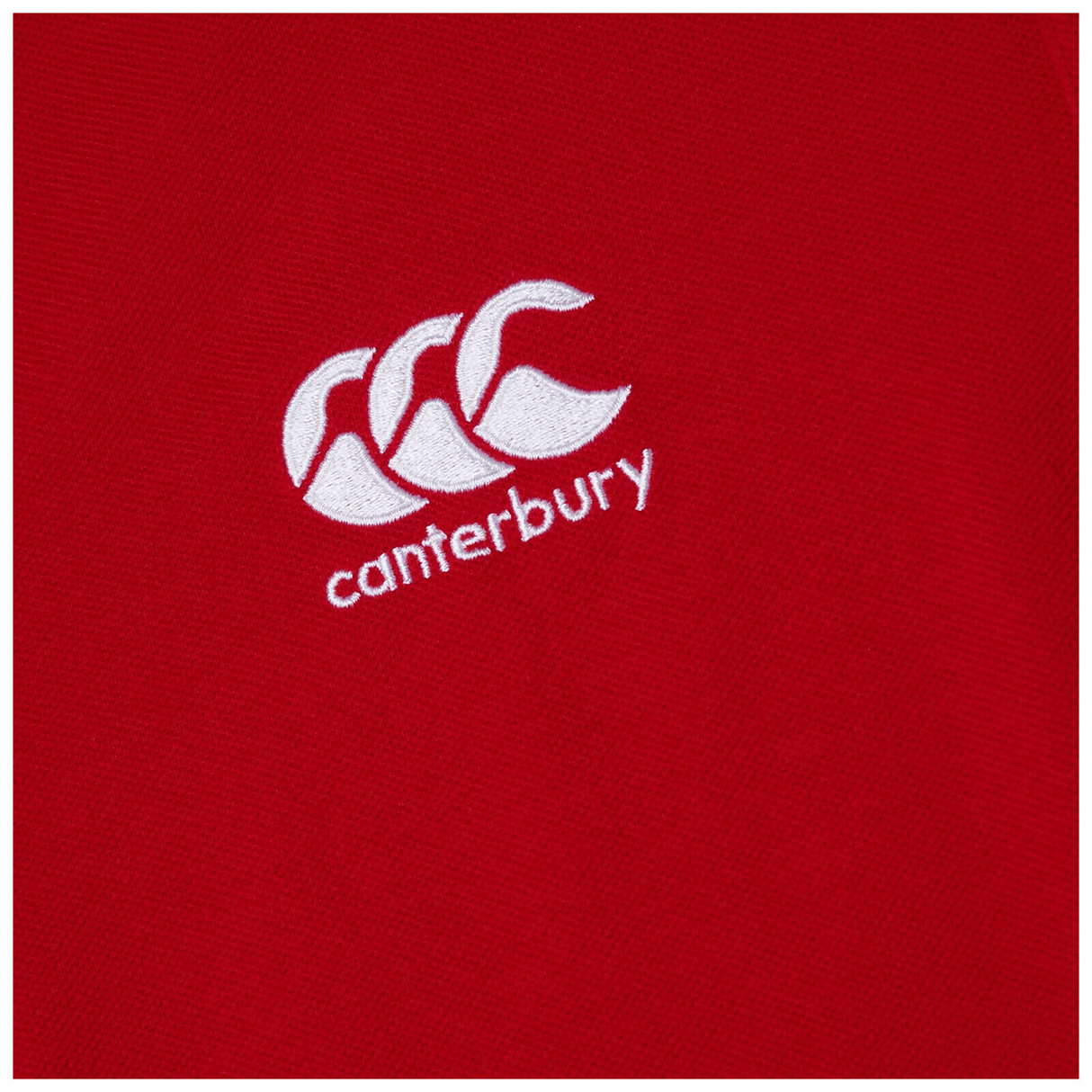 Canterbury Waimak Rugby Polo - red, made from a cotton/polyester blend.