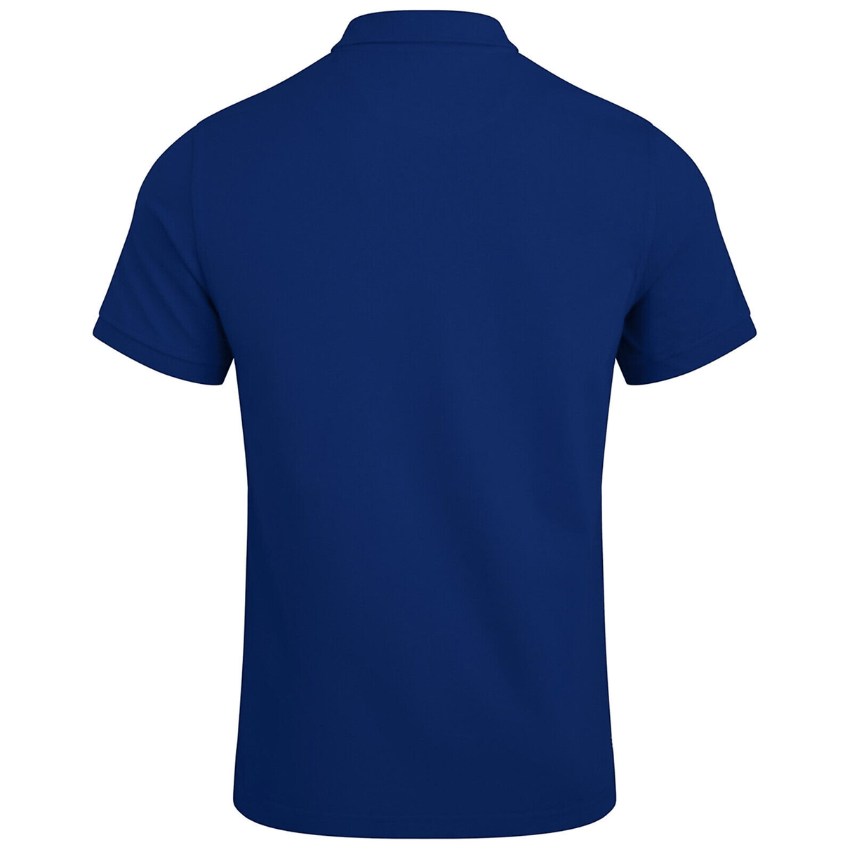 The back view of a men's Canterbury Waimak Rugby Polo, made from a cotton/polyester blend.