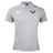 A gray University of Southern Indiana Waimak Polo by Canterbury with short sleeves, made from a comfortable Cotton Polyester blend. It features a small logo with wings on the left chest and an EMB Canterbury logo near the right shoulder.