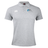 A Syracuse Silver Hawks Waimak Polo by EMB Canterbury in a grey, short-sleeved design with a three-button placket. Crafted from a comfortable cotton polyester blend, it features the EMB Canterbury logo on the right chest and a bird emblem with text on the left chest. Perfect for fans of Canterbury rugby polo style.