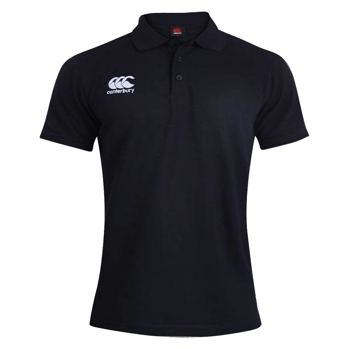 A Canterbury Waimak Rugby Polo with a white logo.