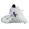 Step up your game with the Canterbury Speed Falcon 2.0 Pro SG rugby boots in WHITE/BALTIC GREEN—lightweight cleats featuring teal (Baltic Green) and black accents, a lace-up design, and metal studs for superior traction—designed for speed and agility just like other high-performance Canterbury boots.