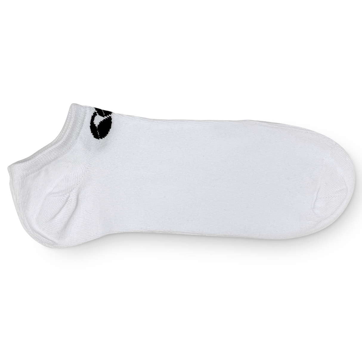 A white Canterbury Cotton No-Show sock with a black Canterbury logo on it.