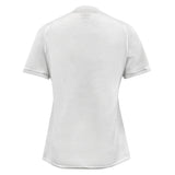 A plain white short-sleeve shirt, similar to the Women's England RFU RWC 23 Home Jersey by Umbro, is displayed from the back with subtle stitching and a small Umbro logo near the neckline.