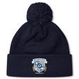The Milwaukee Barbarians Rugby Pom Pom Beanie by EMB Canterbury is a navy blue rugby beanie with a pom-pom and features a Milwaukee Barbarians logo patch on the front cuff.