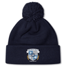 The Milwaukee Barbarians Rugby Pom Pom Beanie by EMB Canterbury is a navy blue rugby beanie with a pom-pom and features a Milwaukee Barbarians logo patch on the front cuff.